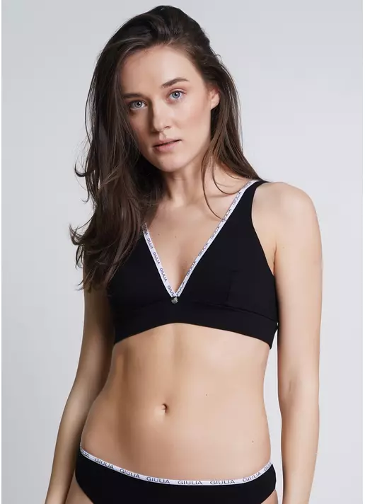 Топ бюстгальтер хлопковый Logo 1604/60 black black (черный)