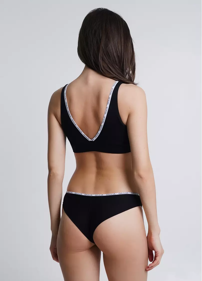 Топ бюстгальтер хлопковый Logo 1604/60 black black (черный)