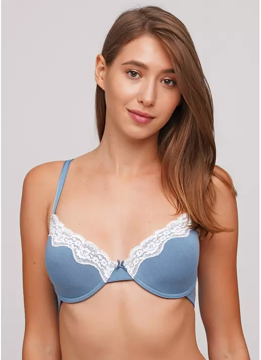 Хлопковый бюстгальтер с классической чашкой Medeya 1522/61 (голубой)