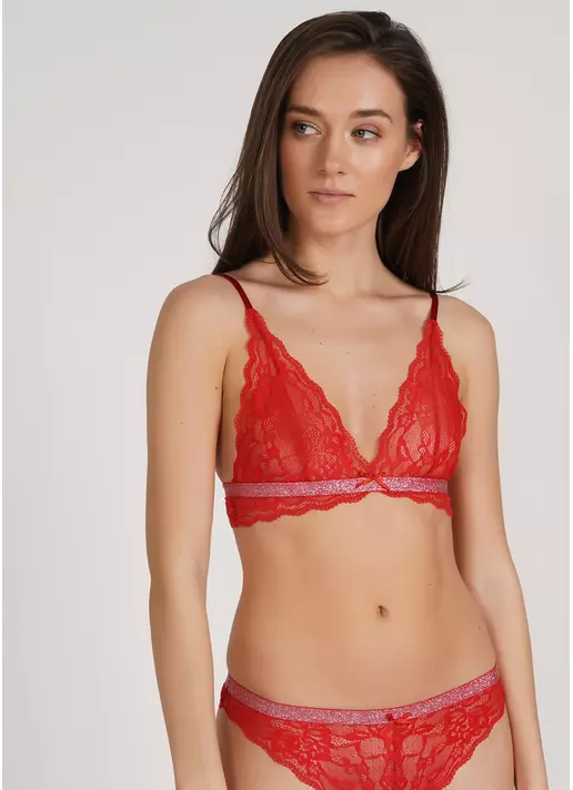 Кружевной бюстгальтер бралетт Miracle 1608/31 red (красный)