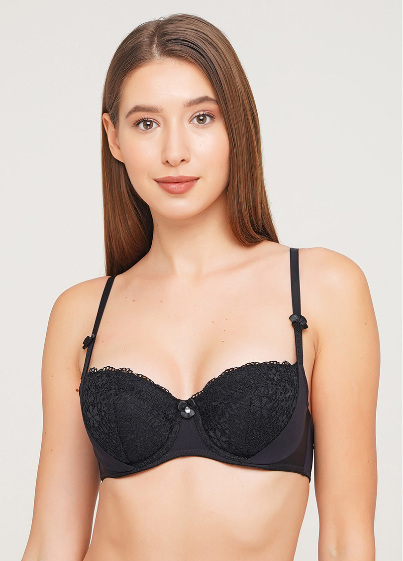 Бюстгальтер балконет кружевной Monica 1213/21 (черный)