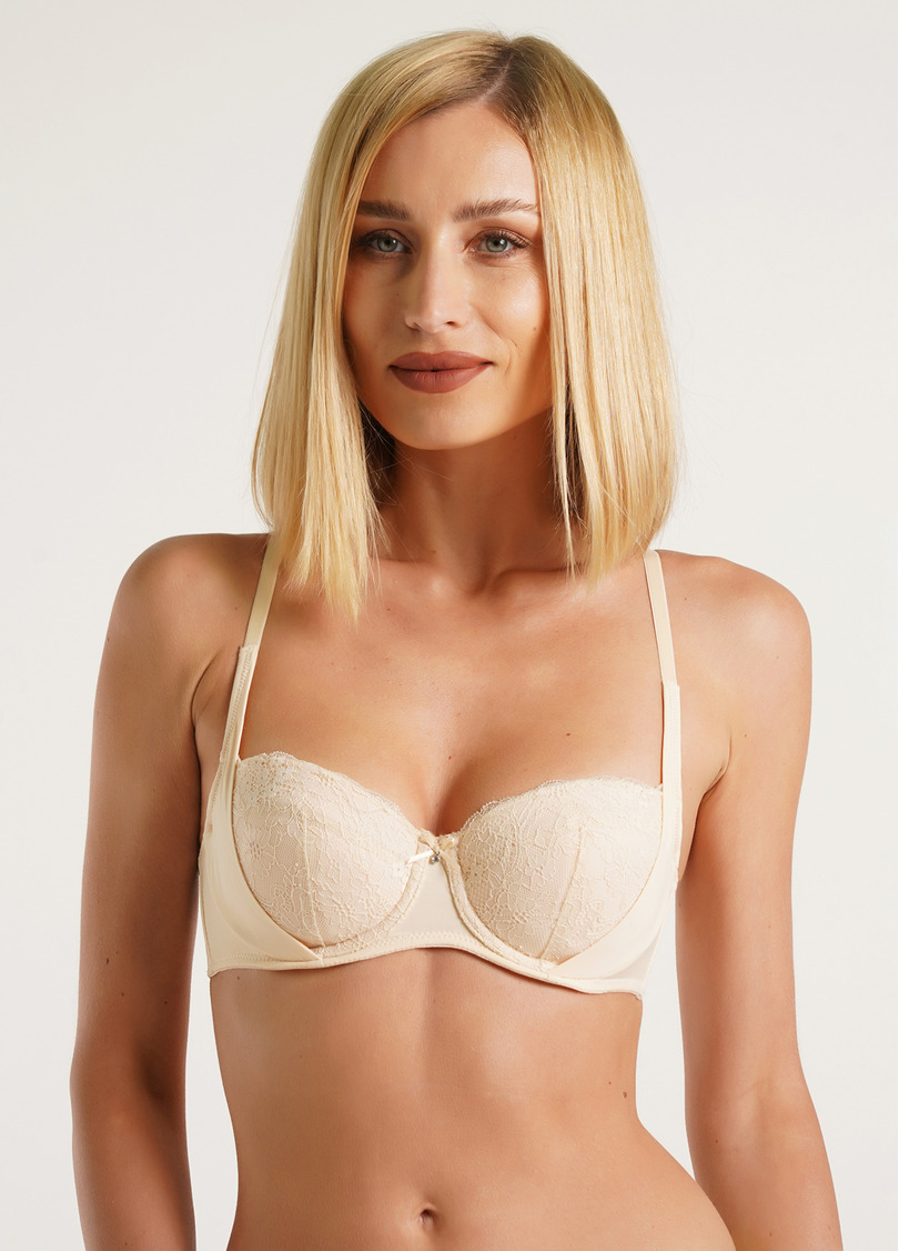 Бюстгальтер балконет кружевной Monica 1213/21 beige (бежевый)