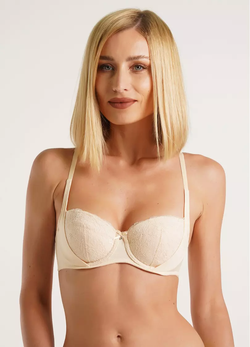 Бюстгальтер балконет кружевной Monica 1213/21 beige (бежевый)