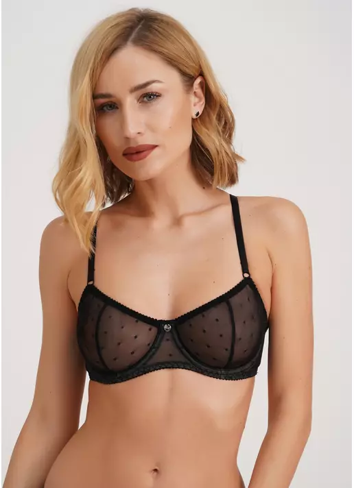 Бюстгальтер классический с мягкой чашкой в горох Nicole 1610/04 black (черный)