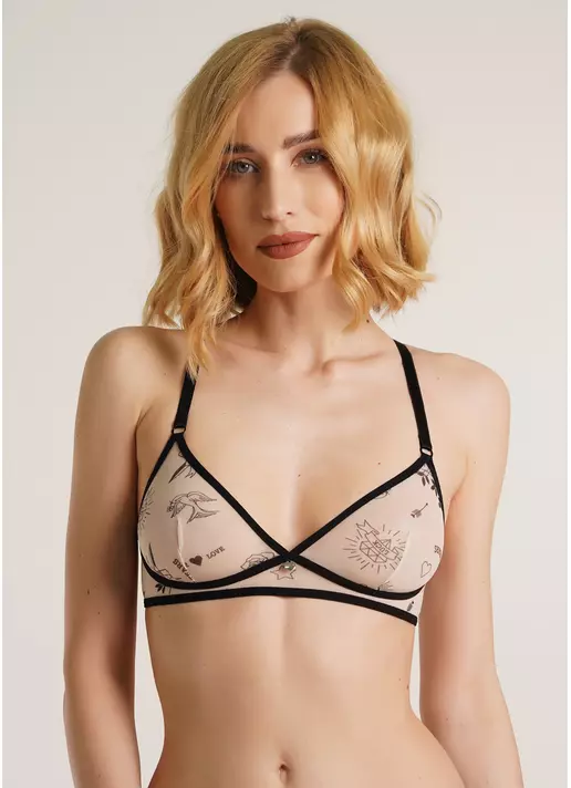 Бюстгальтер бралетт из сетки Nude 1611/40 tatoo (бежевый)