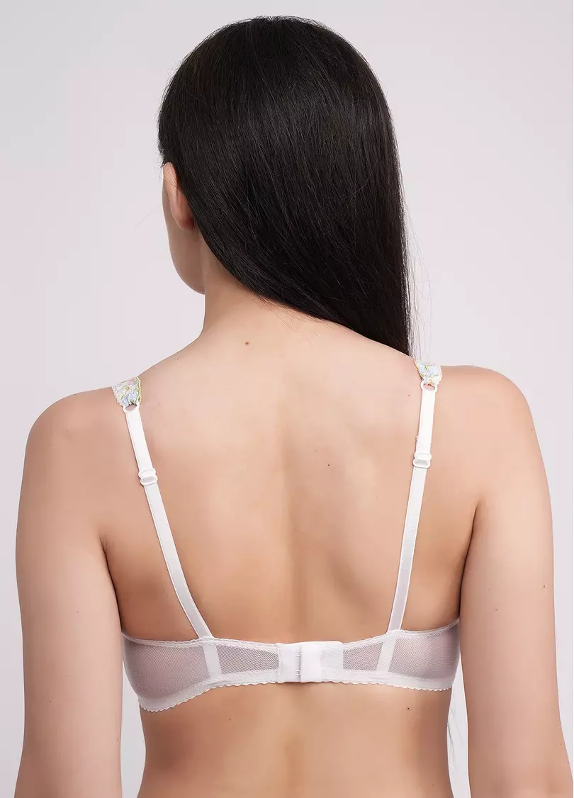 Кружевной бюстгальтер бралетт Olympia 1301/47 white/blue (белый)