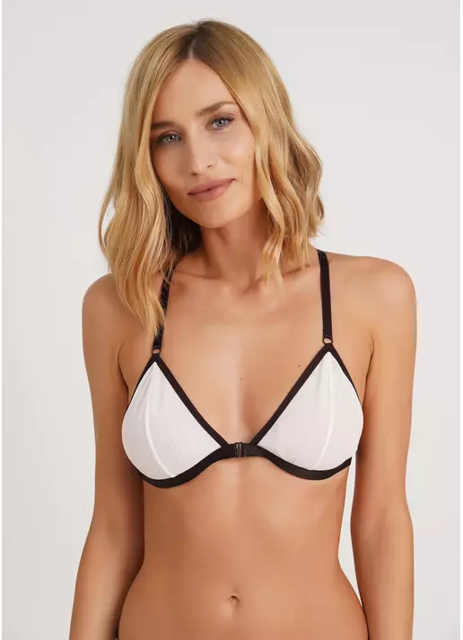 Мягкий бюстгальтер с застежкой впереди Orchid blom 1605/40 milk/chocolate (белый)