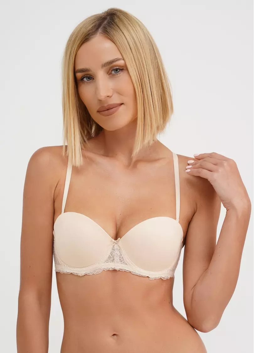 Мереживний бюстгальтер балконет Paola 1113/21 beige (бежевий)