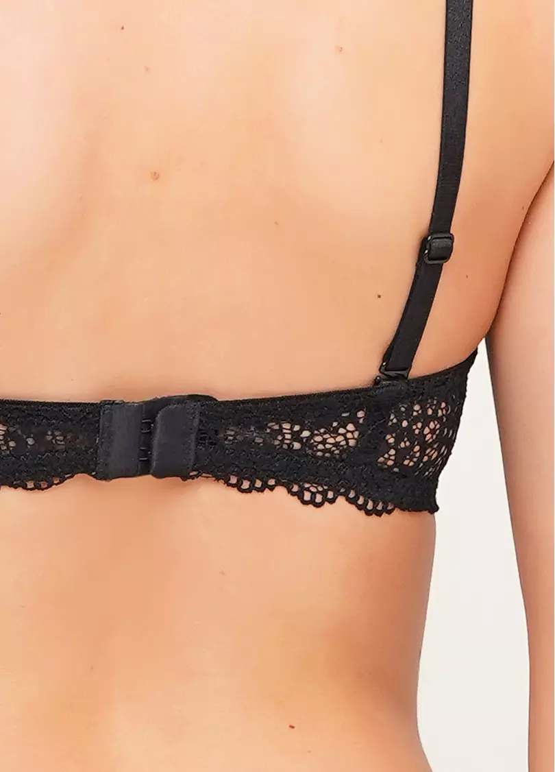 Кружевной бюстгальтер балконет Paola 1113/21 (черный)