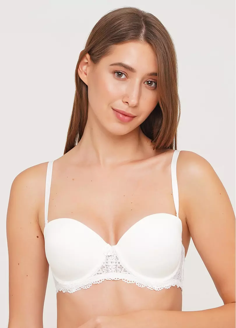 Мереживний бюстгальтер балконет Paola 1113/21 (білий)