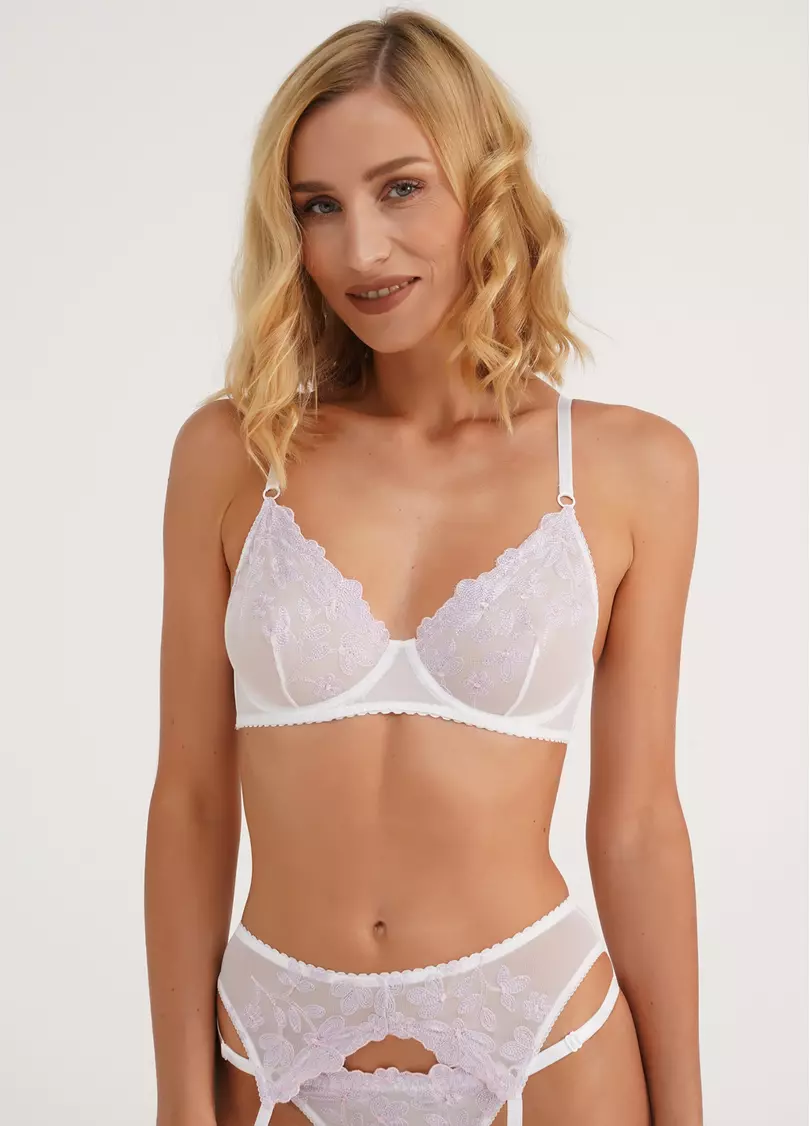 Бюстгальтер з м'якою чашкою в квіти Provance 1663/31 white/rose (білий/рожевий)