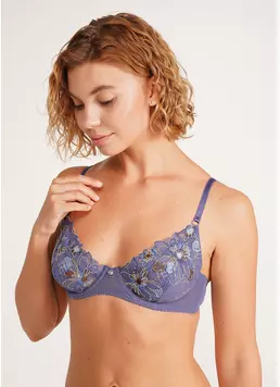 Бюстгальтер из сетки в цветы Ravenna 1616/41 blue (голубой)