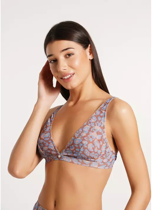 Бюстгальтер-топ с анималистическим принтом Safari 1413/40 blue (голубой)