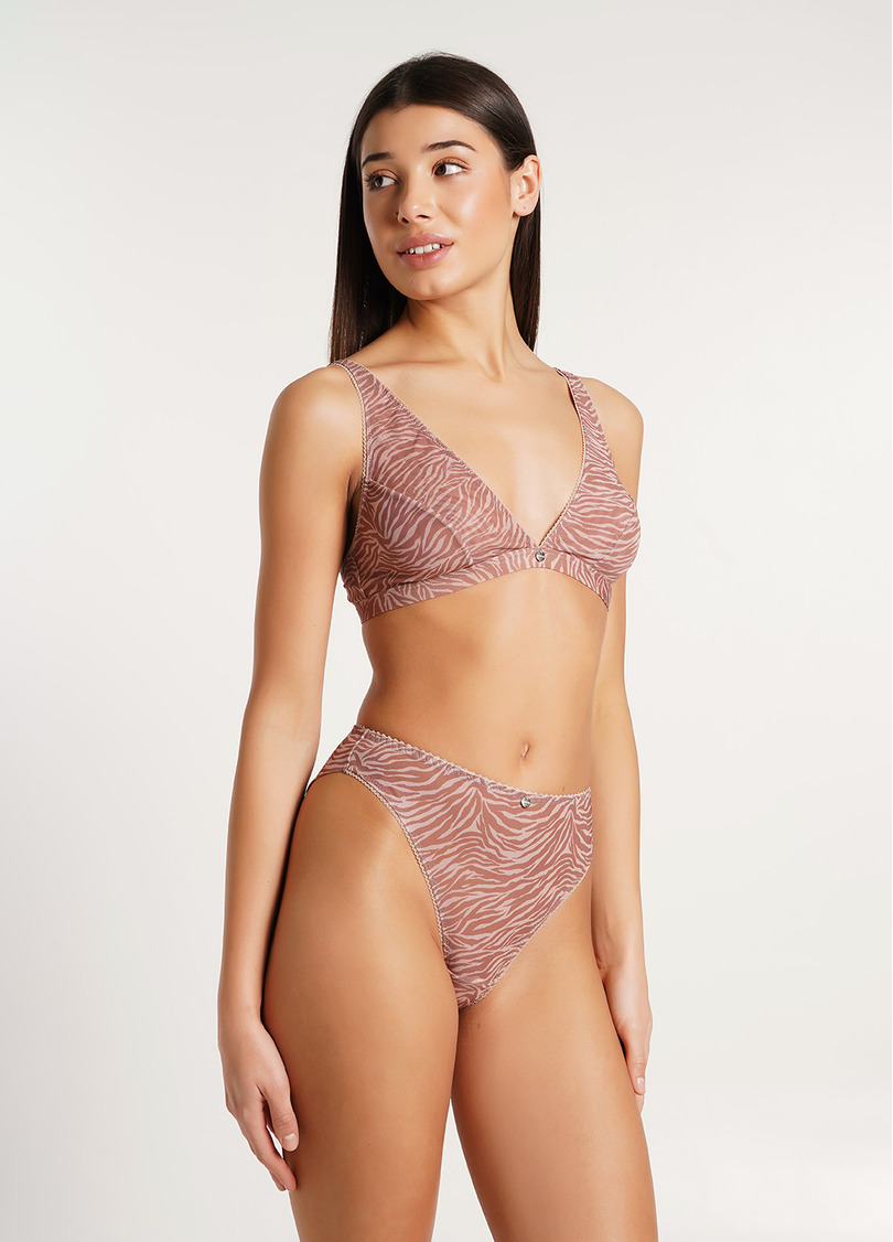 Бюстгальтер-топ с анималистическим принтом Safari 1413/40 powder (бежевый)