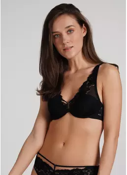 Бюстгальтер кружевной с легким наполнением Sweet plum 1252/31 black (черный)