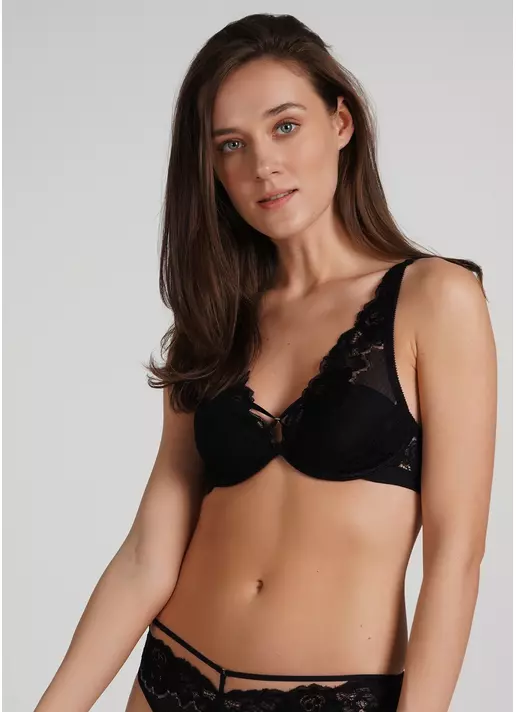 Бюстгальтер кружевной с легким наполнением Sweet plum 1252/31 black (черный)