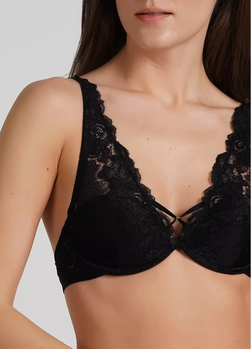 Бюстгальтер кружевной с легким наполнением Sweet plum 1252/31 black (черный)