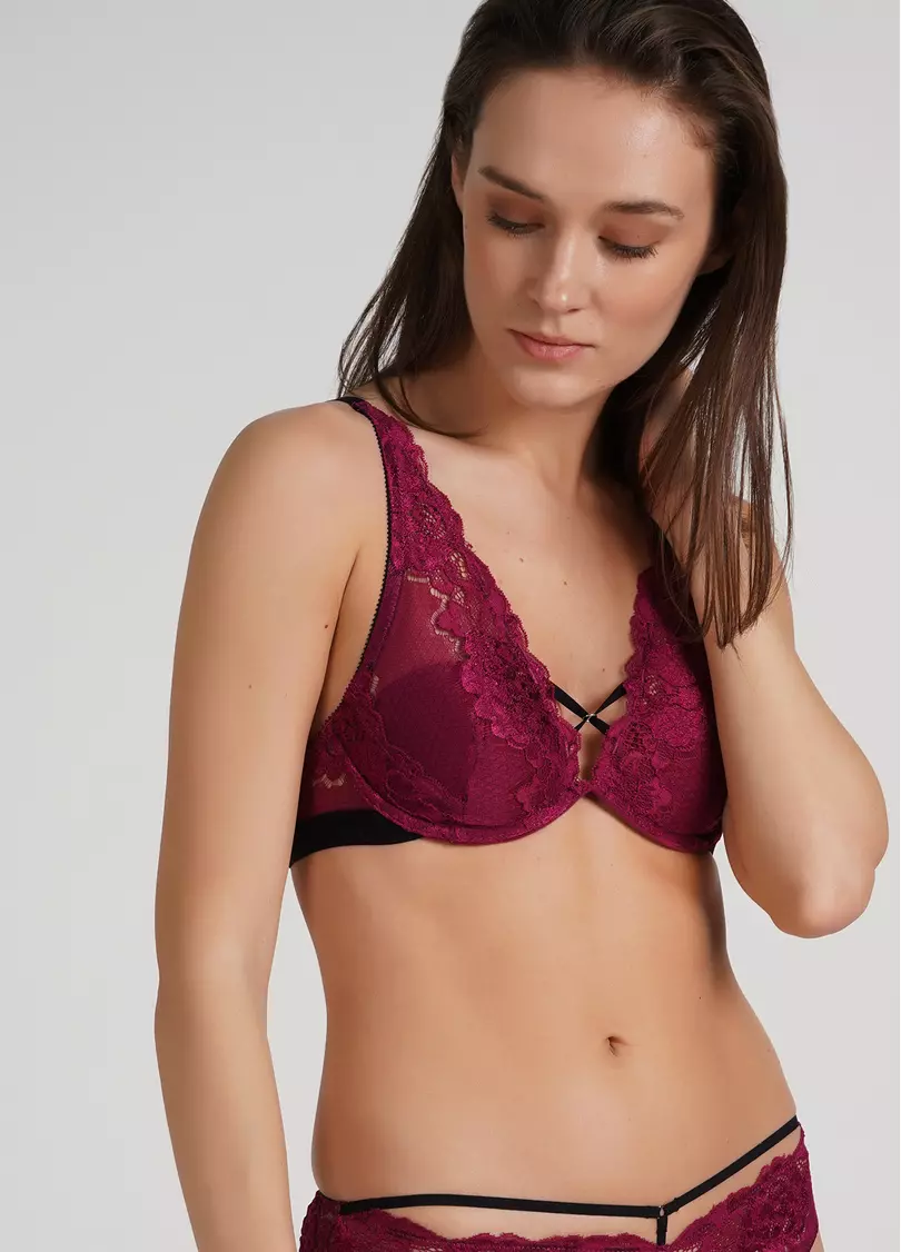 Бюстгальтер кружевной с легким наполнением Sweet plum 1252/31 plum (фуксия)