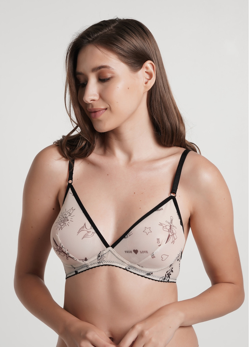 М'який бюстгальтер з тату Tatoo 1605/04 beige tattoo (бежевий)