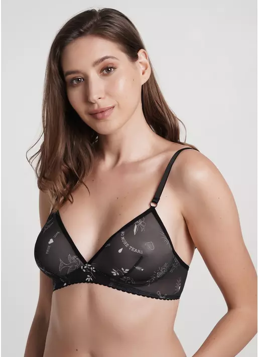 М'який бюстгальтер з тату Tatoo 1605/04 black tattoo (чорний)