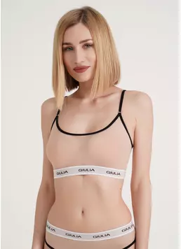 Топ-бралет из сетки TOP NET 4101/40 beige/black (бежевый/черный)