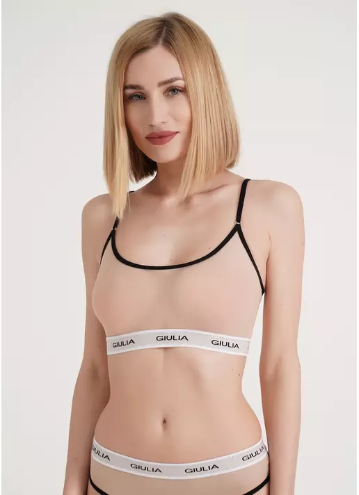 Топ-бралет з сітки TOP NET 4101/40 beige/black (бежевий/чорний)