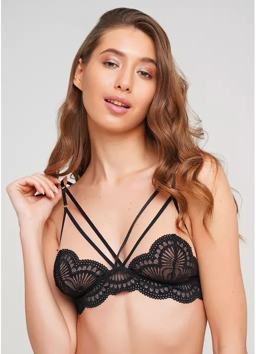 Бюстгальтер бралетт с треугольной чашкой Xmas lace 1607/71 (черный)