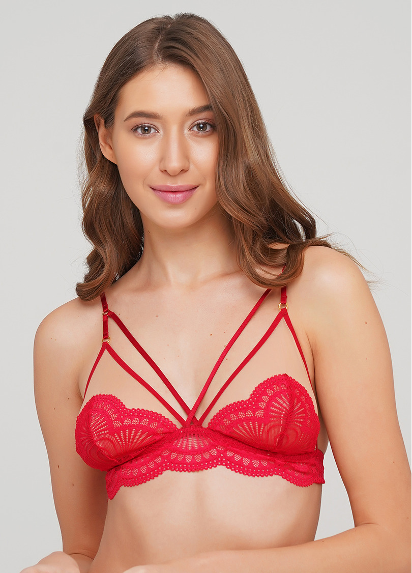 Бюстгальтер бралет с треугольной чашкой Xmas lace 1607/71 (красный)