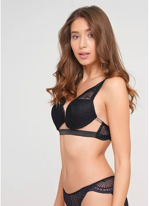 Бюстгальтер с формованной чашкой и push-up Xmas lace 1712/32 (черный)