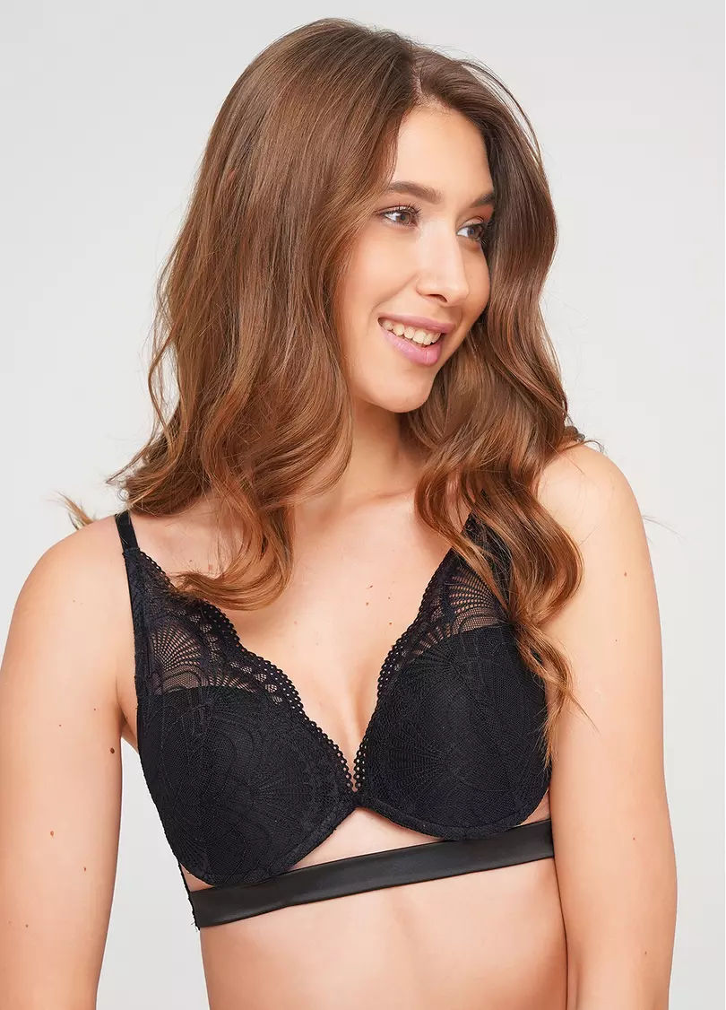 Бюстгальтер с формованной чашкой и push-up Xmas lace 1712/32 (черный)