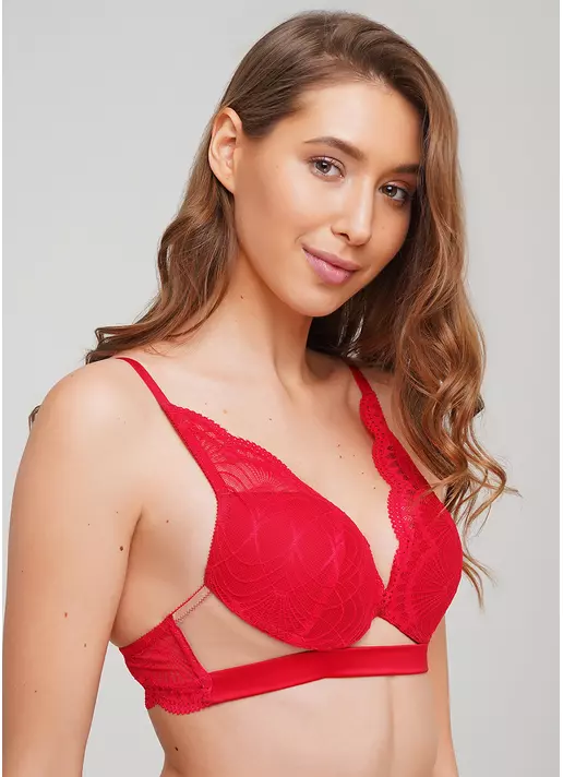 Бюстгальтер с формованной чашкой и push-up Xmas lace 1712/32 (красный)