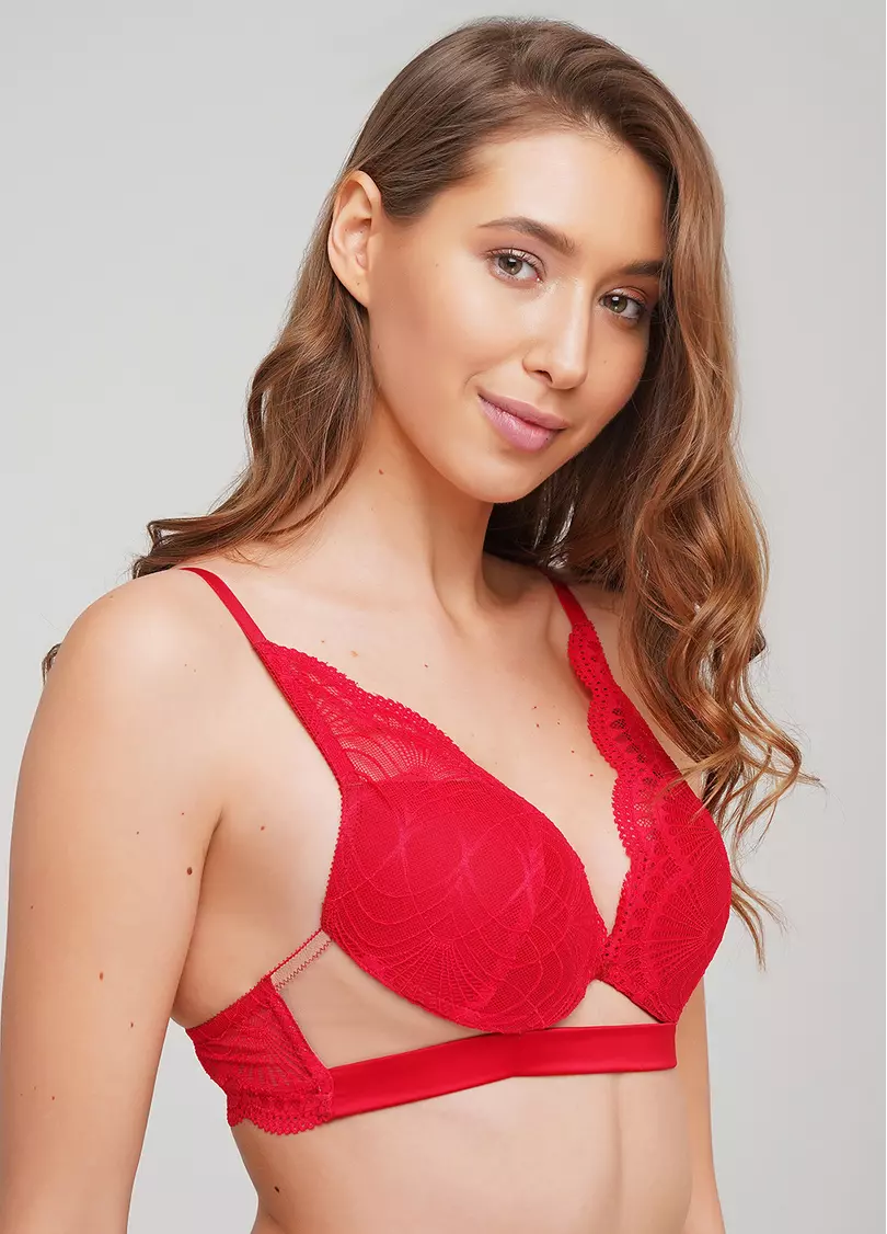 Бюстгальтер с формованной чашкой и push-up Xmas lace 1712/32 (красный)