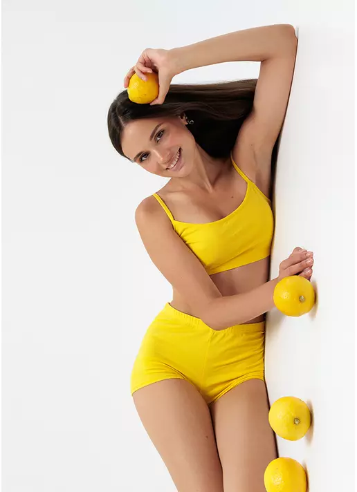Топ з бавовни CITRUS BLOOM, жовтий