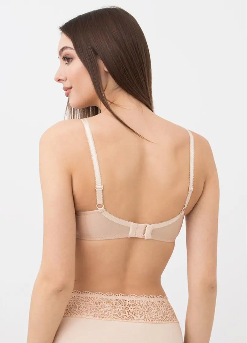 Гладкий бюстгальтер пуш-ап з сіткою Soft micro 1105/22 beige (бежевий)