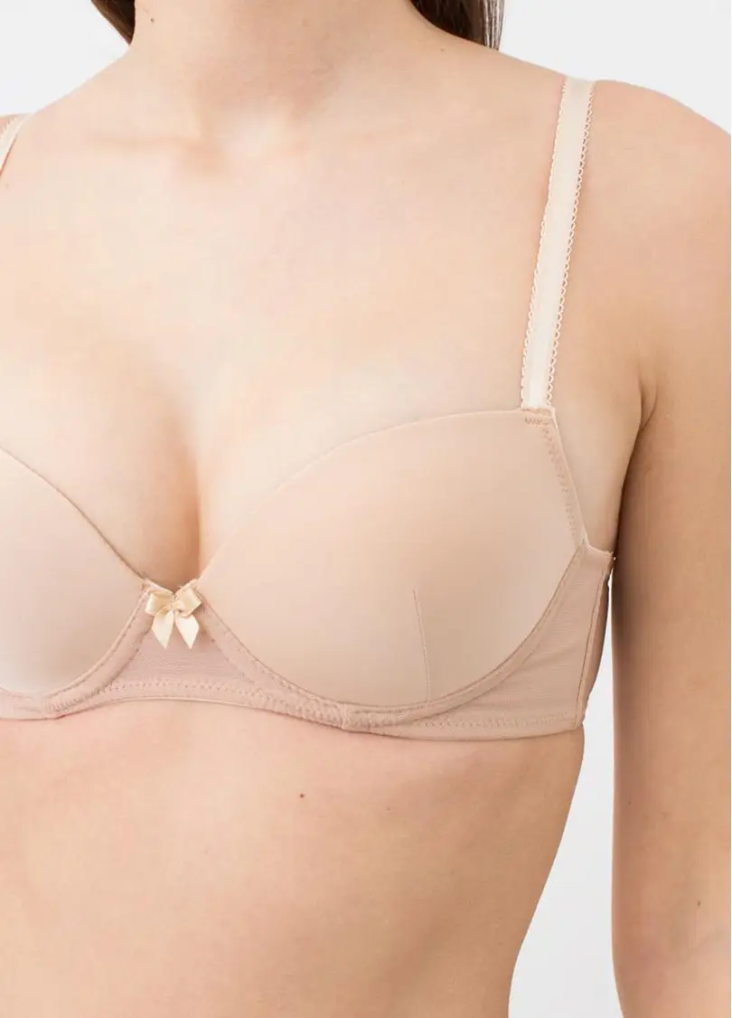 Гладкий бюстгальтер пуш-ап з сіткою Soft micro 1105/22 beige (бежевий)