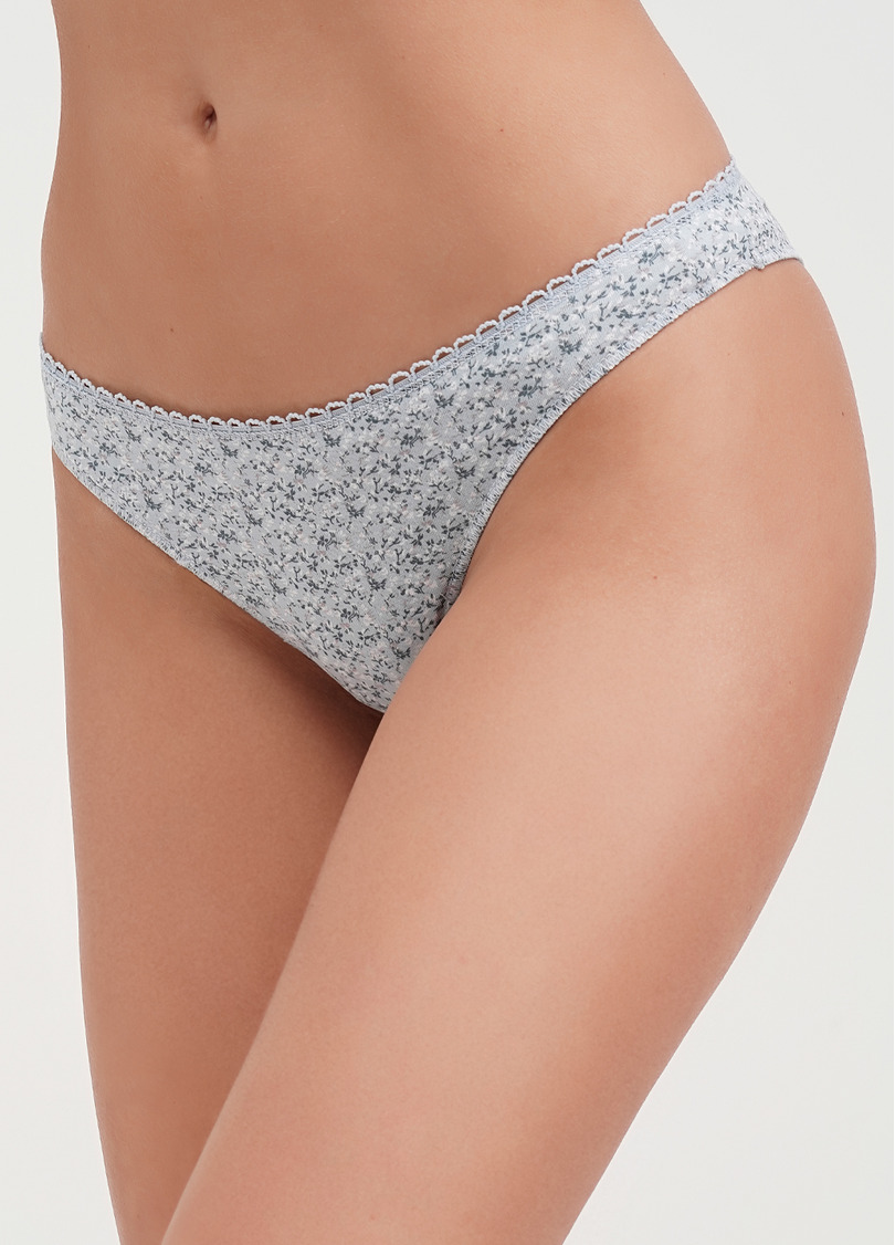 Трусики бразилиана из хлопка Alanya 2229/60 print light gray (серый)
