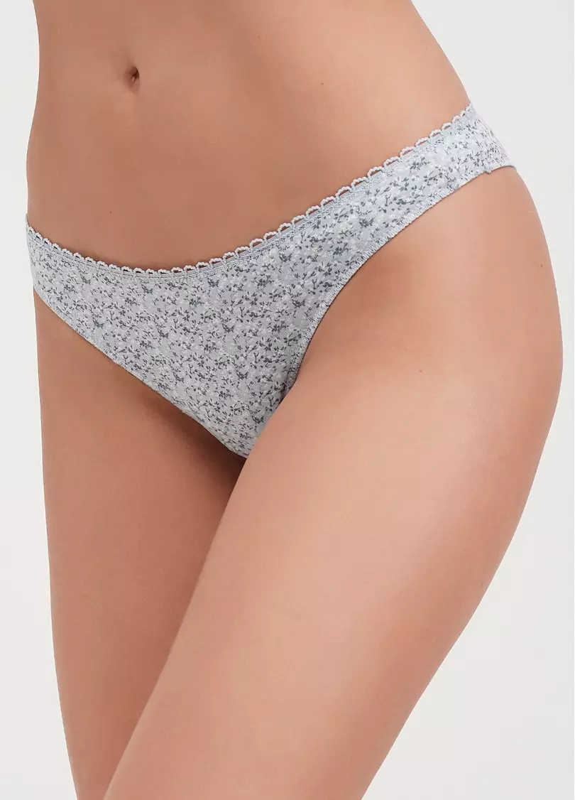 Трусики бразилиана из хлопка Alanya 2229/60 print light gray (серый)