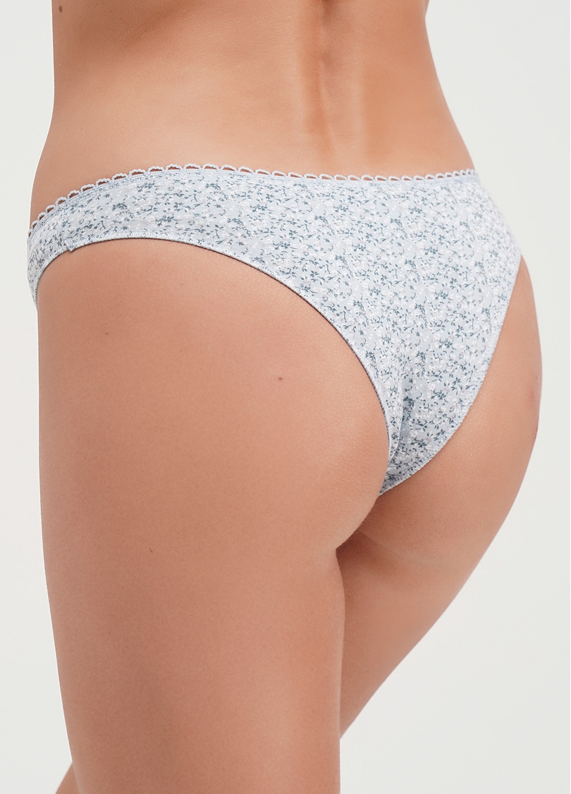 Трусики бразилиана из хлопка Alanya 2229/60 print light gray (серый)