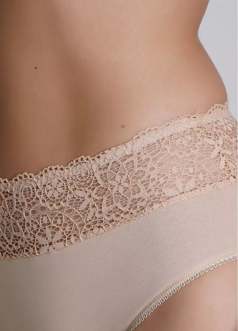 Бавовняні трусики-сліпи з мереживом Alice 2504/61 beige (бежевий)