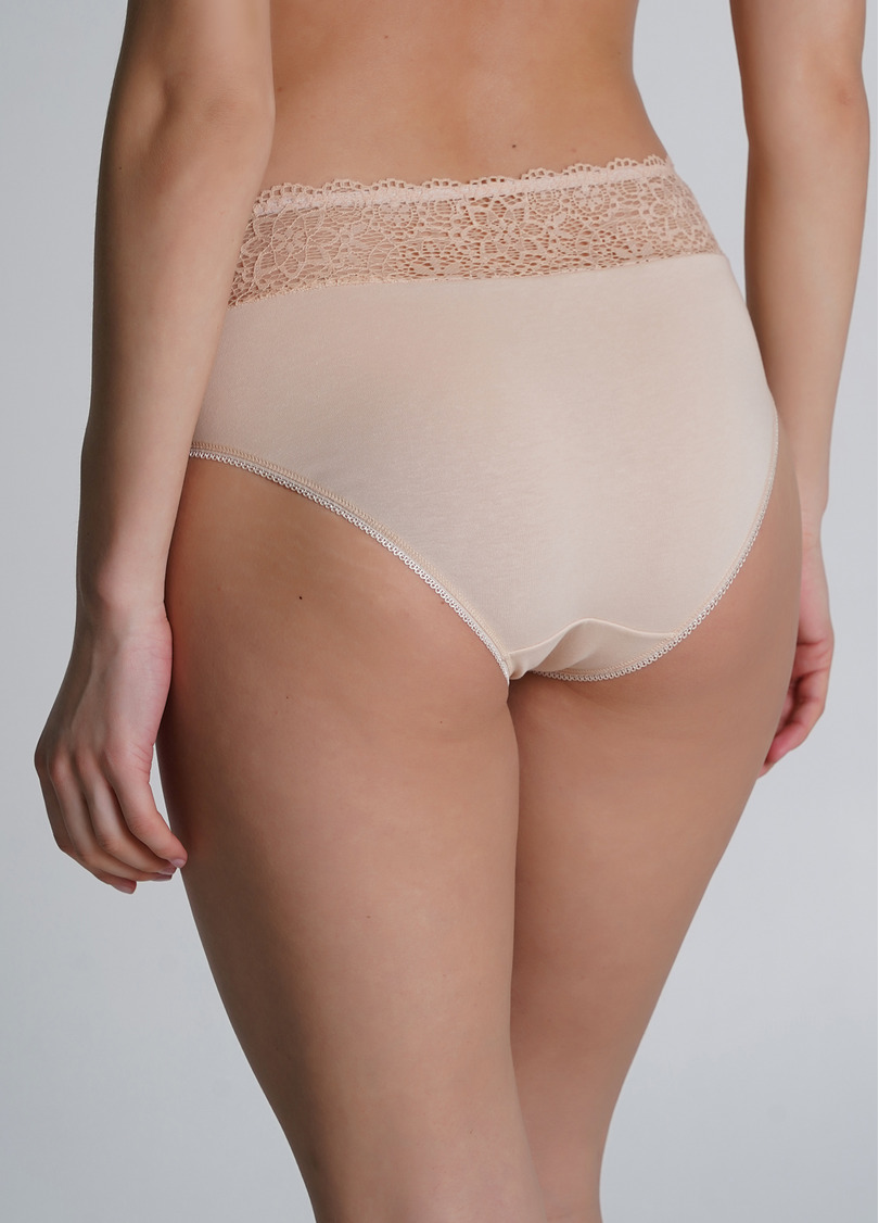 Хлопковые трусики-слипы с кружевом Alice 2504/61 beige (бежевый)