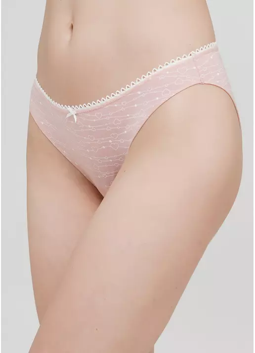 Трусы бразилиана из хлопка с сердечками Amour 2206/60 pink hearts (розовый)