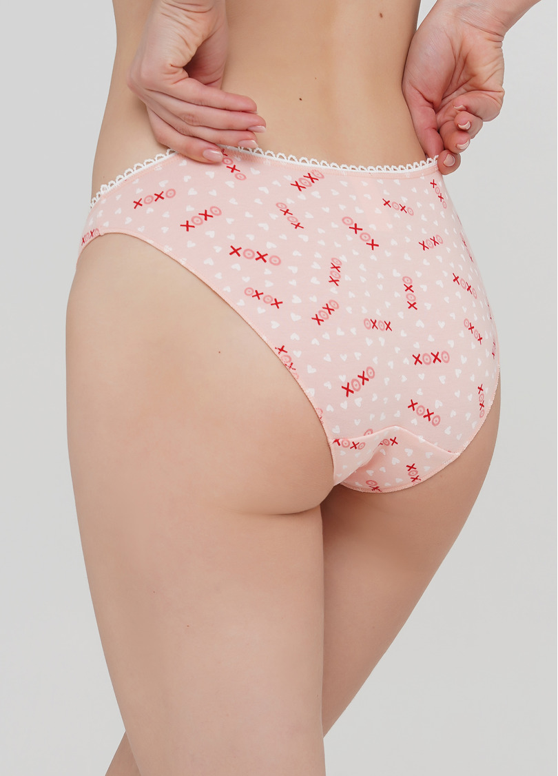 Трусики слипы из хлопка принт сердца Amour 2301/60 peach hearts (розовый)