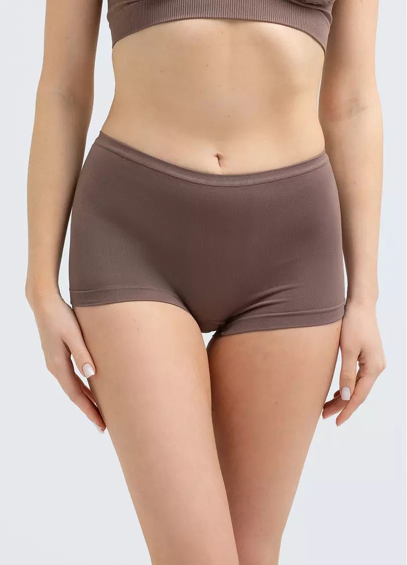 Безшовні труси шортики BOXER BRIEFS COLOR deep taupe (коричневий)
