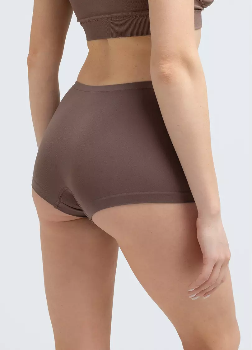 Безшовні труси шортики BOXER BRIEFS COLOR deep taupe (коричневий)