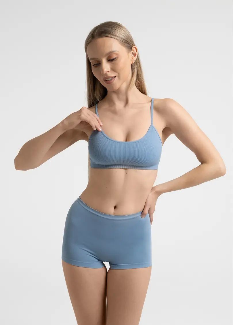 Бесшовные трусики шортики BOXER BRIEFS COLOR, голубые