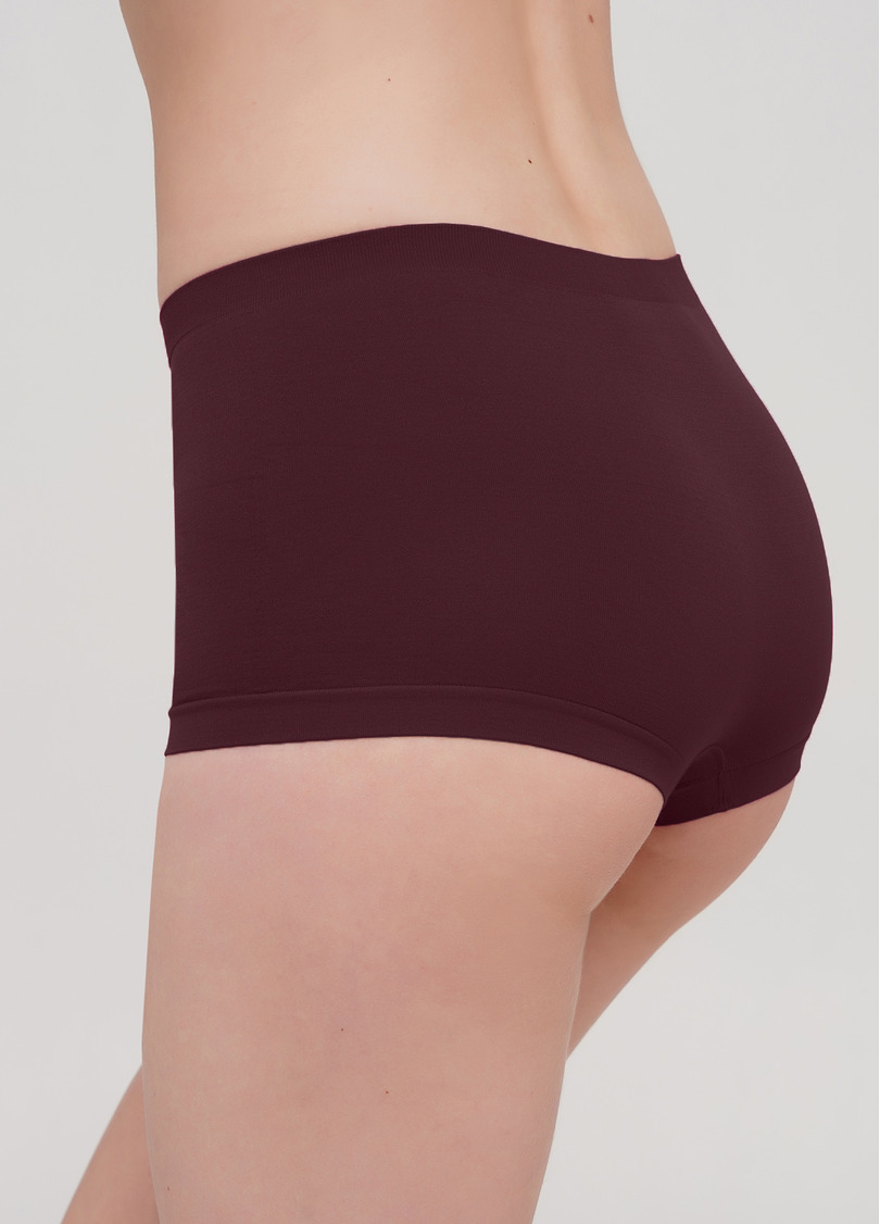 Безшовні труси шортики BOXER BRIEFS COLOR marsala (бордовий)