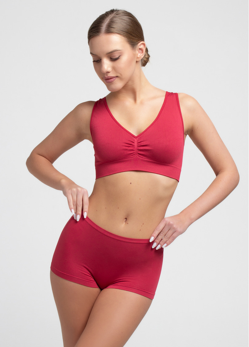 Бесшовные трусы шортики BOXER BRIEFS COLOR winterberry (красный)