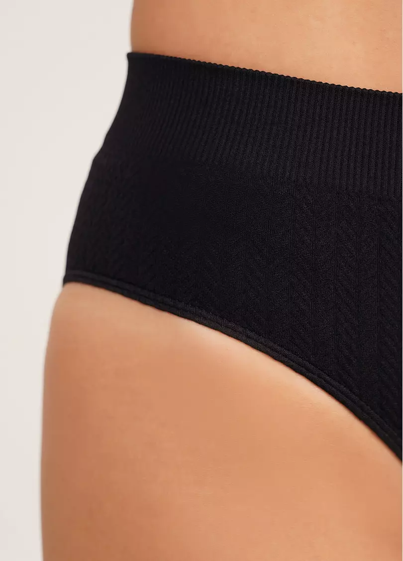 Фактурные бесшовные бразилиана BRASILIAN BRIEFS BRAID black (черный)