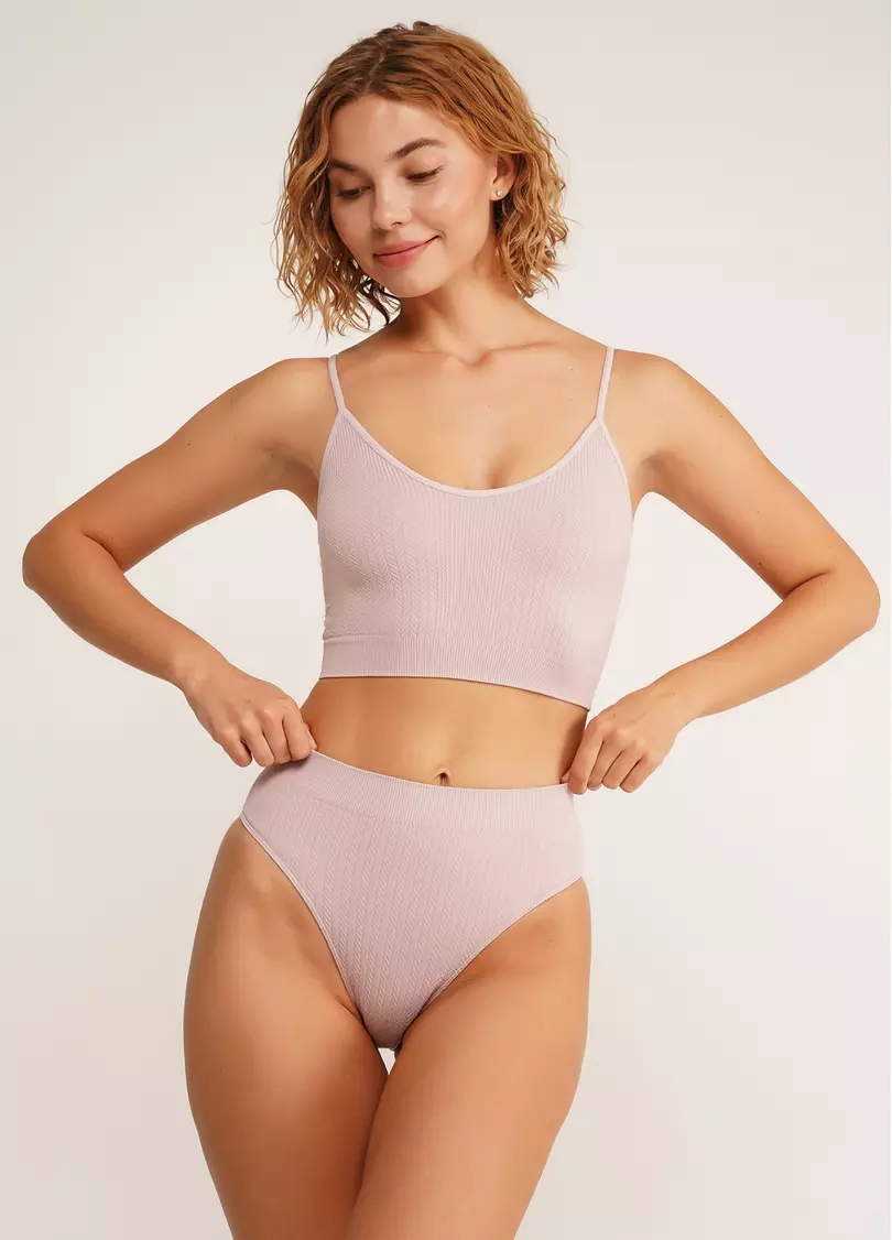 Фактурные бесшовные бразилиана BRASILIAN BRIEFS BRAID burnished lilac (розовый)