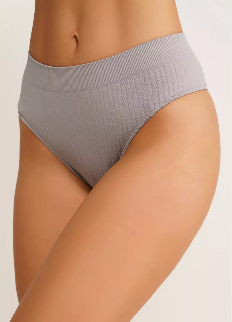 Фактурні безшовні бразиліана BRASILIAN BRIEFS BRAID griffin (сірий)